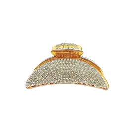 Extra Sparkly Women Girls Crystal Diamante Rhinestone Gems Wave Jaw Clip Octopus Clamp Grip Bridal Wedding Party Fine Thin Medium Short Styling Hair Butterfly Claw Sunset (Brown, One Size)