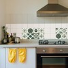 CHGCRAFT 36pcs 9 Styles Moss Green Pattern Tile Stickers Waterproof