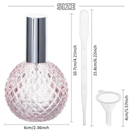 Yebeauty Vintage Perfume Spray Bottle, 4 Pack 3.4oz 100ml Pink Travel Perfume Bottles Empty Glass Perfume Travel Refillable, Perfume Atomizer Sprayer Bottle for Perfume Cologne, Essential Oils