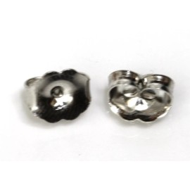 Unbranded 14KT White Gold 6mm Push On Earrings Replacement Butterfly Backs Backings