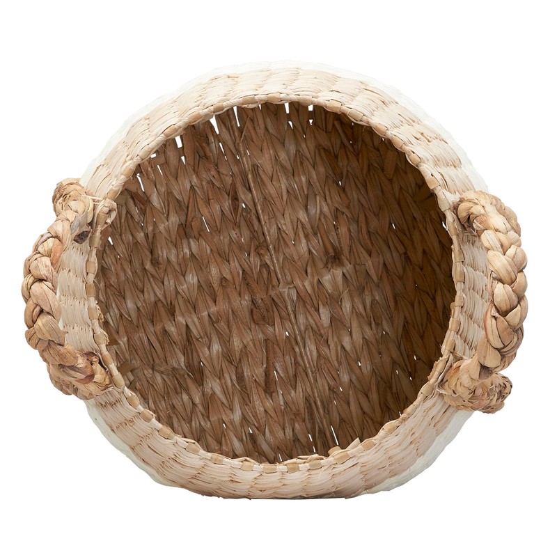 Household Essentials Cattail and Paper Terra Basket, Natural and Cream