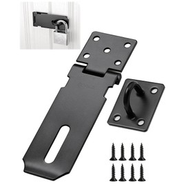 JUKOTA 4 Zoll Vorhängeschloss Haspe,304 Edelstahl Schlossriegel Überfalle Schloss,Sicherheits Überfalle mit Schrauben Schloss Vorrichtung Türbeschlag für Tür Fenster Schrank