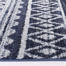 SAFAVIEH Adirondack Collection Accent Rug - 2'6" x 4', Ivory & Navy, Moroccan Boho Distressed Design, Non-Shedding & Easy Care, Ideal for High Traffic Areas in Entryway, Living Room, Bedroom (ADR119M)