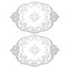 sourcing map 2Pcs Retro Lace Placemats, French Crochet Doilies Oval