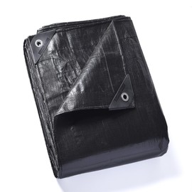 GUARD SHIELD Heavy Duty Tarp 16x16 Feet Black Tarp Large Outdoor Tarps Waterproof with Grommets Cover 12mil