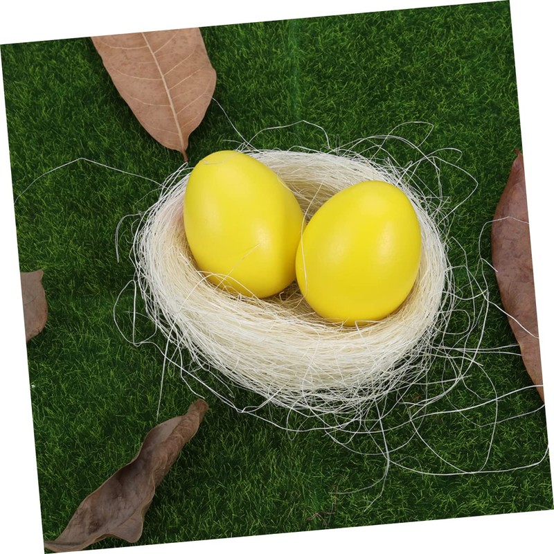 IWOWHERO 6pcs Artificial Chicken Nest Easter Decor Thread Chicken Coop