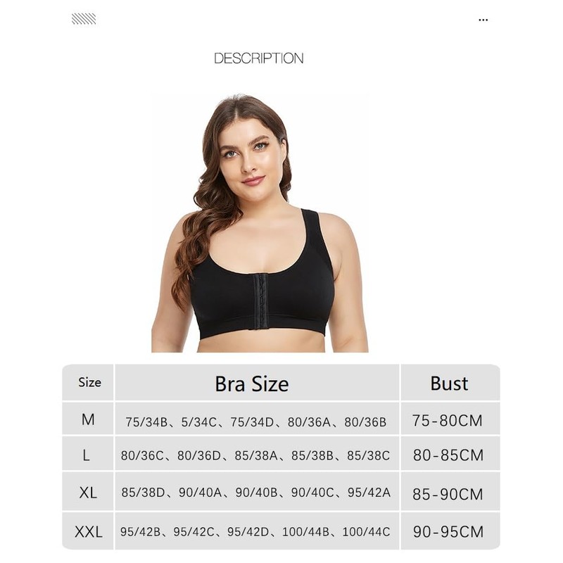 Post Surgery Bra for Women Surgical Bras Front Closure Sports