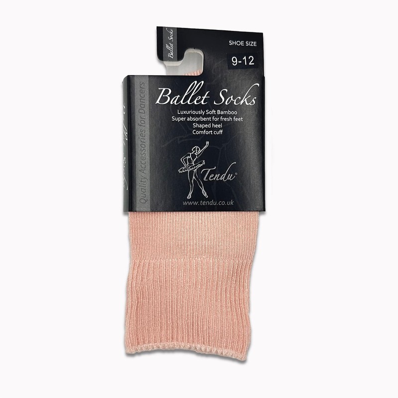 Tendu Ballet Socks (PINK, UK Child Shoe Size 9-12) Pair.