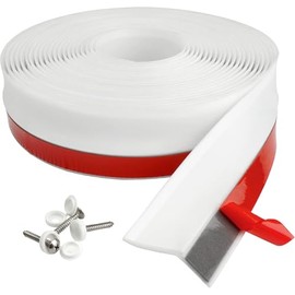 Garage Door Seal Top and Sides, 34FT TPE Garage Door Seal with Adhesive-Backed, Weatherproofing Garage Door Seals with Nails and Lids in White