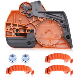 440 Chain Brake Assembly Side Clutch Cover for Husqvarna 440 Chainsaw, Husky 440e II Chainsaw Clutch Cover with Brake Assy & Bar Nuts Buckle Clips Kit, 501388203 Clutch Cover Chain Saw Parts