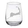 HullSpeed Designs Cape Cod Map - Stemless Wine Glasses Set