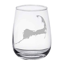 HullSpeed Designs Cape Cod Map - Stemless Wine Glasses Set of 2