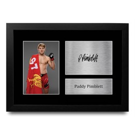 HWC Trading FR A4 Paddy the Baddy Pimblett UFC Gifts Printed Signed Autograph Picture for UFC Memorabilia Fans - A4 Framed