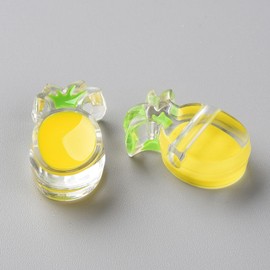 LiQunSweet 100 Pcs Transparent Pineapple Enamel Acrylic Beads Fruit Loose Spacer Beads for DIY Jewelry Bracelet Necklace Earring Craft Decoration