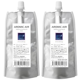 Aromic Air Exclusive Essential Oil (Nighttime 1.7 fl oz (50 ml) x 2) Non-woven Fabric Replacement Pad Included