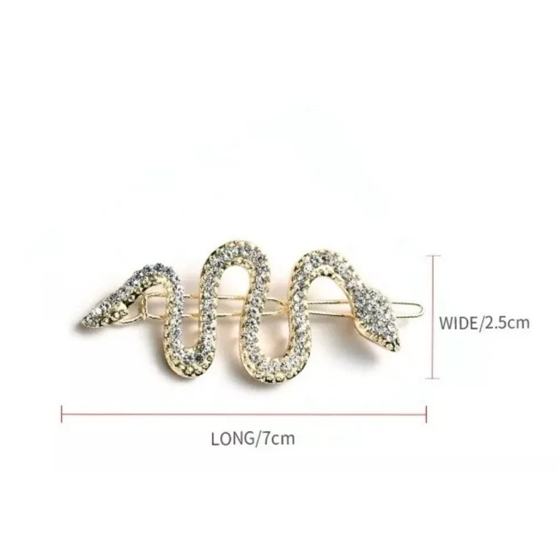 Nanysfashion Broches Pasador Para Cabello Serpiente Cristal 2 Pzas