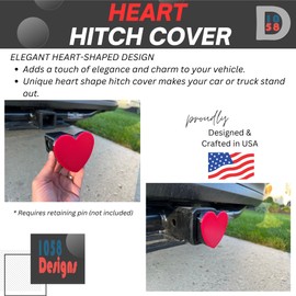 Heart Hitch Cover Fits 2 inch Receivers Class 3 4 5 for Toyota Ford Jeep Chevy VW Hyundai Kia RAM Trailer