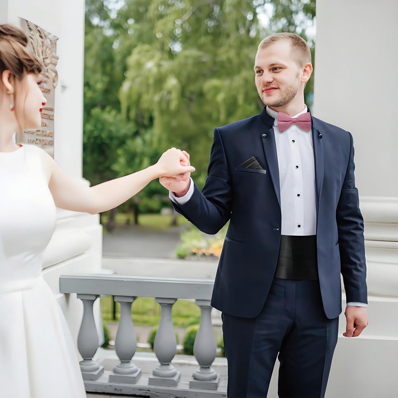 Guokoo Bow Ties for Men Solid Color Bow Tie Pre-Tied