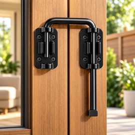 Zinc Alloy Door Latch Lock for Doors & Gates – 90°/180° Adjustable Bolt for Patio Sliding Door Security