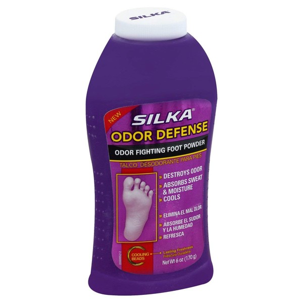 SILKA Odor Fighting Foot Powder, 6 Ounce
