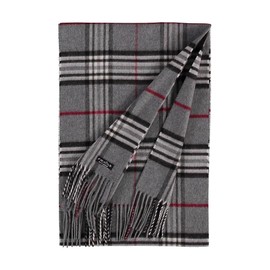 FRAAS Cashmink® Scarf Checked for Men and Women - 35 x 200 cm - Made in Germany - Warm XXL Scarf - Plaid Scarf Softer than Cashmere - Perfect for Winter - grey