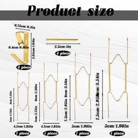 4Pcs Wall Plate Hanger Set, Plate Hanger W Shaped Spring Hook Holder，6-7/8/10/12 Inch Walls Plates Hangers with 4 Pieces Decorative Wall Hooks for Decorative Plates and Art