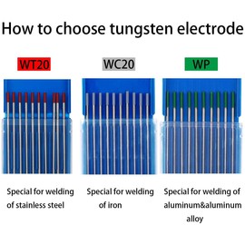 TEN-HIGH TIG Tungsten Electrodes, Thorium 2%, WT20(Red) Thorium Tungsten Electrode, 1.0mm x175mm 10pcs Pack.