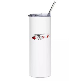 Sikorsky S-61R Stainless Steel Water Tumbler with straw - 20oz.