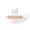 CafePress Rolling Pin & Utensils Sticker Oval Car Bumper Sticker(10-Pack)