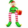 8FT Christmas Inflatable Elf for Holiday Display – LED Lighted