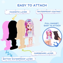 Nsuebck Magnetic Paper Doll Dress up Game for Kids - Reusable Sticker Crafts for Girls Ages 3+ - DIY Paper Doll Toy Gifts for Toddlers Birthday Christmas(AJBB2408)