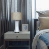 Cascade Off-White Glass Table Lamp with Golden Base Elegant Cascade