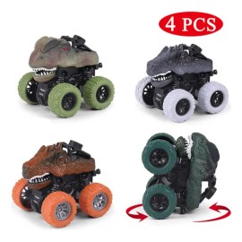 Juguetes De Dinosaurio 4 Carritos Coches Carro De Inercia/Dinosaurios Coche Juguetes Camiones Inercia Para Niños
