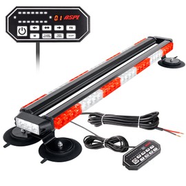ASPL 31" 62 LED Strobe Light Bar with Remote Control Double Side Flashing Emergency Warning Flash Strobe Light with 28 Strong Magnets for Safety Construction Vehicles Tow Trucks Pickup (Red/White)