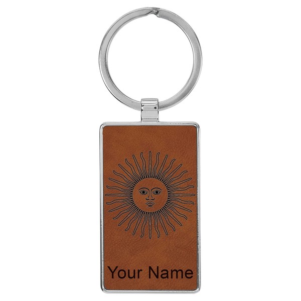LaserGram Rectangle Keychain, Flag of Argentina, Personalized Engraving Included (Metal