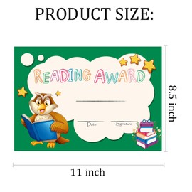 FENGHERUIA 36 PCS Reading Achievement Recognition Certificates 8.5×11 Inch Certificate of Award for Children,Teachers and Students, Parents and Children Back to School,Home Study Supplies