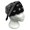 BLACK - Paisley Style Bandana Square Bikers Head Scarf Neck