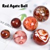 JIC Gem Natural Red Agate Crystal Ball Round Healing Crystals