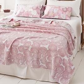 ITFRO 100% Cotton Muslin Blanket 3 Layer Cooling Gauze Twin Size 60x80 Inches Soft Breathable Lightweight for Hot Sleepers Summer Bed Couch Sofa Pink Rose (Rose Pink, 60"x80")