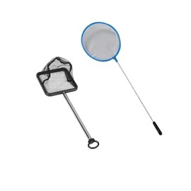 2 x Aquarium Fish Net, Shrimp Catch Net, Mini Fishing Net with Telescopic Poles Handle and a Small Fishing Net, for Aquarium, Lakes, Ponds