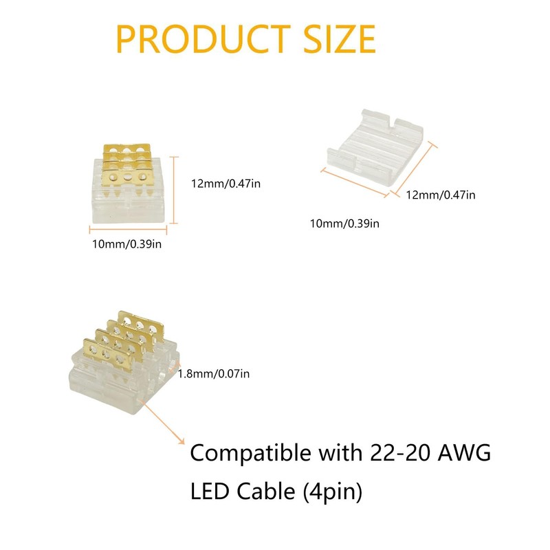 Wire Connector Quick Connect Terminal 10 Pack with Caps 4