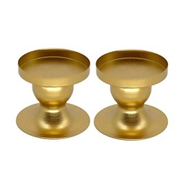 ARFUKA Gold Votive Candle Holders Brass Candlestick Holders Vintage Φ6cm/2.36in Pillar Candle Holder Tealight Holder for Table Centerpiece Wedding Christmas Birthday Party Decoration