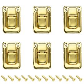 6PCS Toggle Catch Latch Clasp, Jewelry Box Lock Buckle for Packaging, Gift Box Toggle Catch Lock Gold 27x40mm