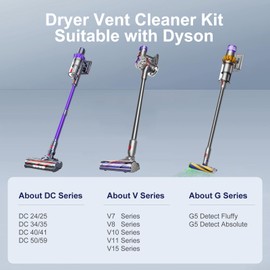 Nukisa Flexible Dryer Vent Lint Removal Cleaner Kit, Compatible with Dyson