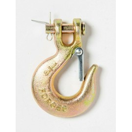 Hi-Gear Clevis Slip Hooks with Latch Safety Chain for 1/4'' Tow Chain, 2,750 LBS Working Capacity, Grade 70, ATV Quad Winch Cable Chain, Hook Tie Down for Towing, Package of 4.