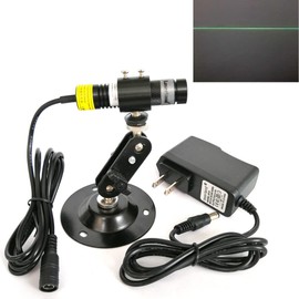 520nm Grass Green Line Light Projector Module Generator for Tiles Construction Wood Stone Cutting Alignment Working in Low Temperature(+AC-DC adpter+Holder, Green Line)