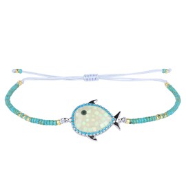 KELITCH Bracelet for Women Miyuki Beads Abalone Wrap Bracelets Friendship Bracelet Turtle Adjustable Bracelets, Stainless Steel