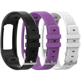 QGHXO Band for Garmin Vivofit 1 / Vivofit2, Soft Silicone Replacement Watch Band Strap for Garmin Vivofit 1 / Vivofit 2 Activity Tracker, Small, Large, Ten Colors (Black&White&Purple, Small)