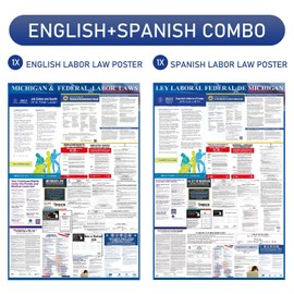 2026 Michigan State & Federal Labor Laws Poster OSHA Bilingual Poster