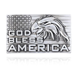 KDG Western cowboy belt buckle American flag retro pattern 3D buckle for man (eagle white)